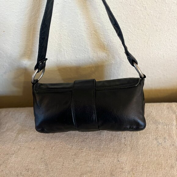 Wilson Maxima Black Leather Bohemian Festival Big Buckle Mini Shoulder Bag - Picture 3 of 11